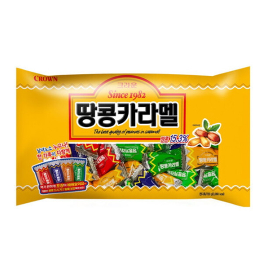 크라운제과 땅콩카라멜 720g이미지입니다. 누르면 해당 게시물로 새창이동합니다.