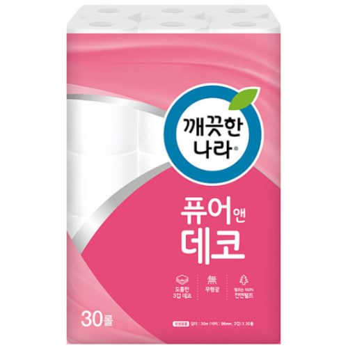 깨끗한나라 퓨어 앤 데코 30m (30롤) (2팩)_이미지