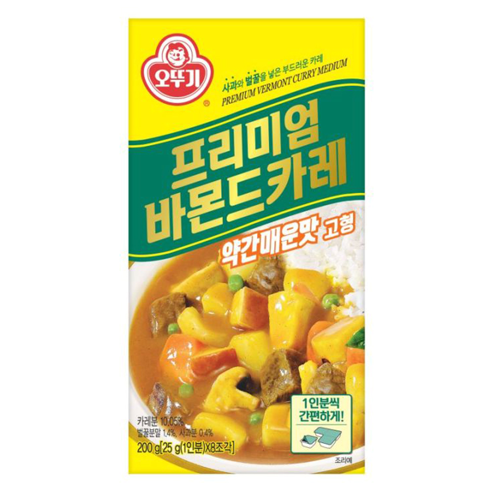 오뚜기 프리미엄 바몬드카레 약간매운맛 고형 200g (6개)_이미지