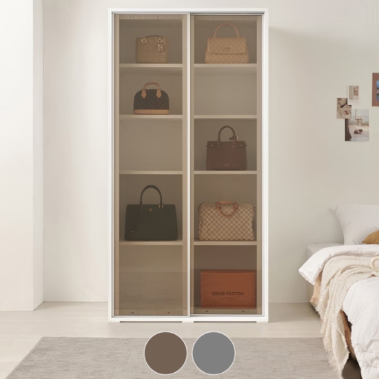 레오가구 슬라이딩원 클리어 화이트 1서랍구성 E0 옷장 1000