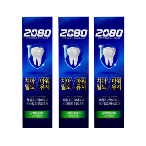 애경 2080 파워쉴드 블루 더블민트 치약 140g (3개)