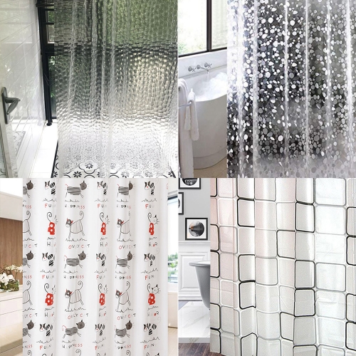 유니킨 패브릭 비닐 방수 화장실 욕조욕실 샤워커튼 압축 봉 커텐