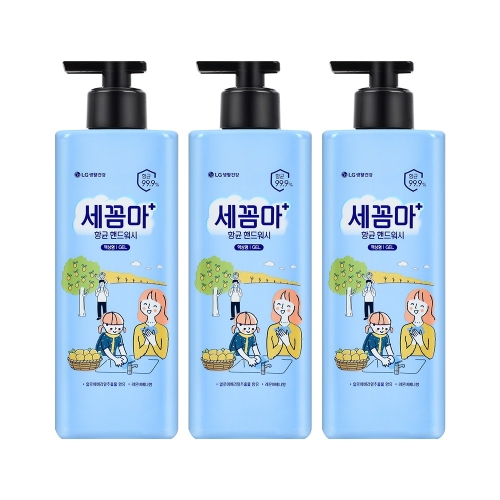 LG생활건강 온더바디 세균아 꼼짝마 핸드워시 480ml (3개)