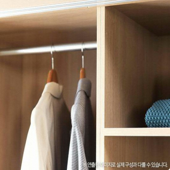상일리베가구 빅 풀 슬라이딩 행거+선반형 옷장 2400_이미지