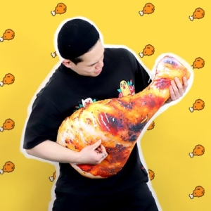스투피드 치킨 인형 닭다리 쿠션 70cm_이미지