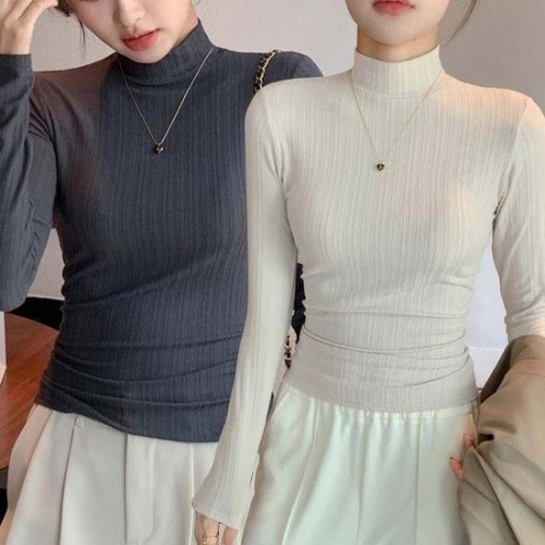 오노마 ONM 여자 골지 반목 슬림핏 긴팔 티셔츠 URK-10 41576771