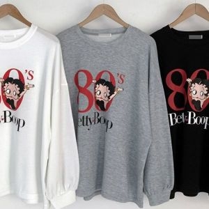 시드마켓 80 나염 오버핏 긴팔티 402Q543S 빅사이즈 여성