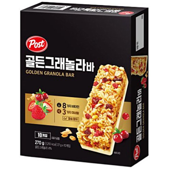 동서식품 포스트 골든 그래놀라 밀크바 10개입 270g (4개)_이미지