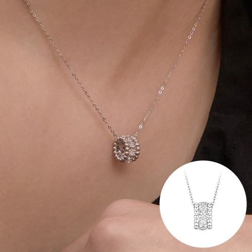 실버 1부 랩 다이아몬드 5스톤 목걸이 RA26A36K