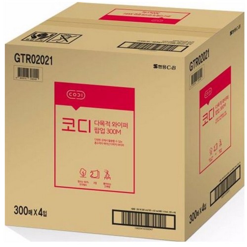 쌍용C&B 코디 2겹 다목적 와이퍼 팝업 300M GTR02025 (1,200매)_이미지