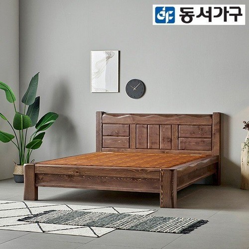 동서가구 S프리미엄 소나무 통원목 흙침대 Q (편백황토숯)_이미지