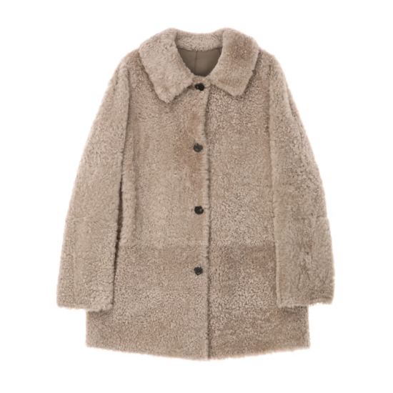닥스레이디스 여성 라콘 세미 컬리 무스탕 하프 코트 DLCO6D615G2