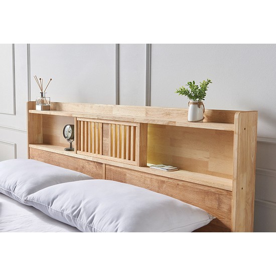 파로마 이즈 우든 원목 수납 LED침대 Q (55T라텍스독립)_이미지