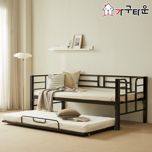 가구타운 DW104 철제 슬라이딩 2단침대 S (PE양면폼)_이미지