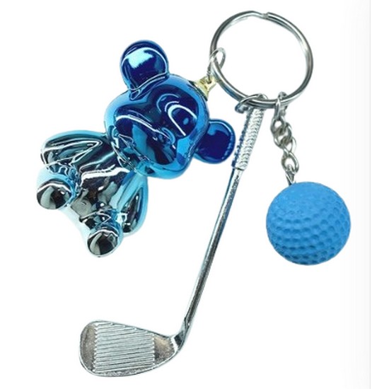 mcuru 키치X베어 골프 열쇠고리 키링 (블루)_이미지