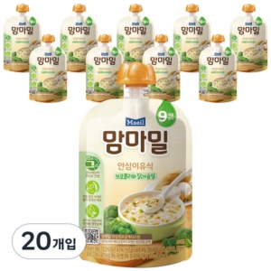 매일유업 맘마밀 안심이유식 브로콜리와 닭가슴살 100g (20개)_이미지