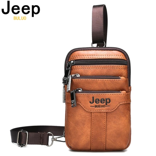 JEEP BULUO 다기능 작은 슬링 가슴 가방 다리 남자를위한 허리 가방 새로운 패션 캐주얼 크로스 바디 남성 메신저 가방_이미지