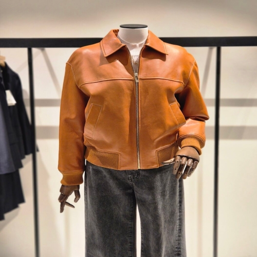 모조에스핀 종 퍼 스타일 레더 자켓 J243PSF505