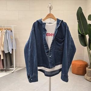 에잇컨셉 후드 언발 데님점퍼 C25D7FJK003