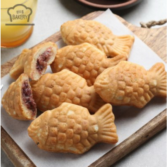 우리밀푸드 성수동베이커리 크림치즈 팥 붕어빵 10개입 500g (1개)_이미지