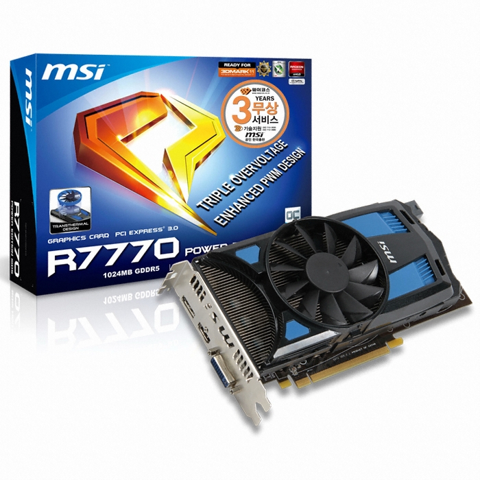 MSI 라데온 HD 7770 R7770 파워에디션/OC D5 1GB 트랜스써멀
