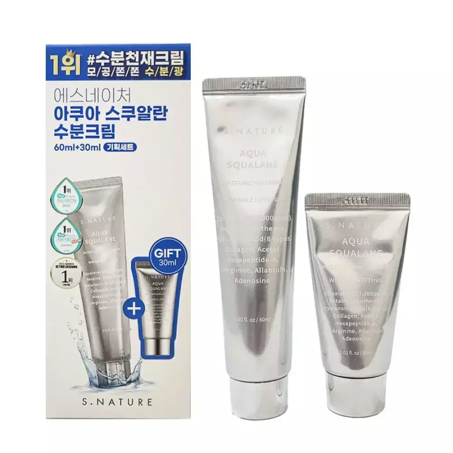 에스네이처 아쿠아 스쿠알란 수분크림 60ml (기획세트, 3세트)_이미지