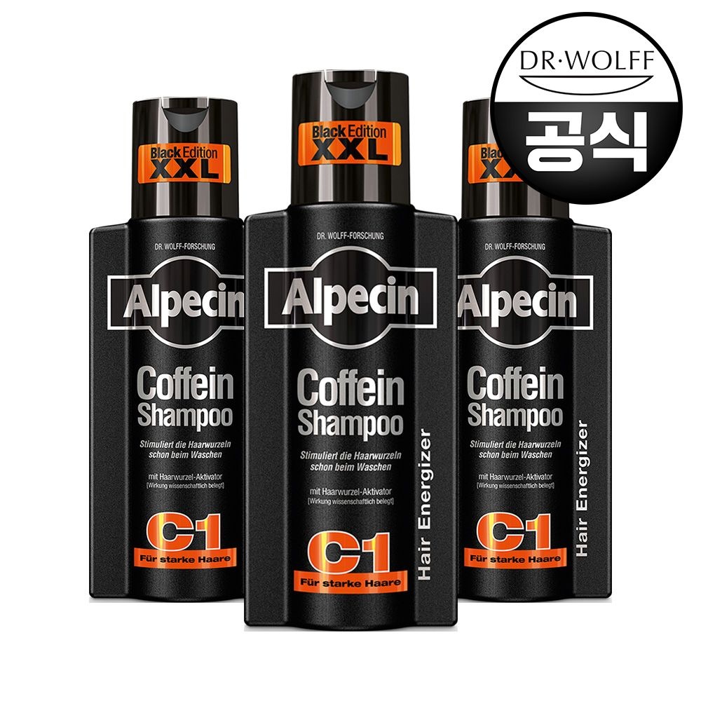 알페신 카페인 샴푸 C1 블랙 에디션 375ml (3개)_이미지