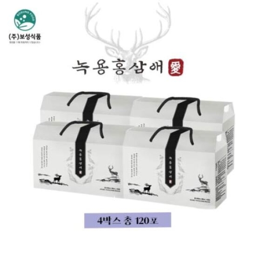 보성식품 녹용홍삼애 80ml 30포 (4개)