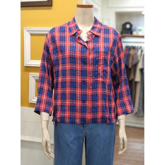 BCBG 테드 체크 블라우스 B4B4B418_이미지