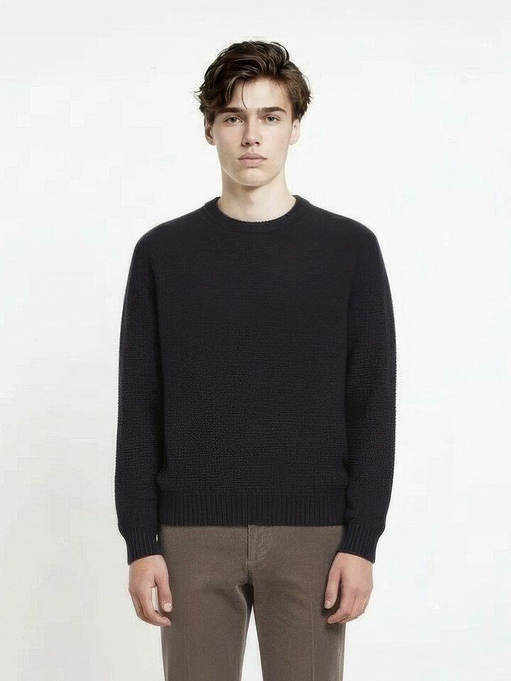 신성통상 ANDZ 남성 사선 조직 스웨터 BLF4ER1005NV