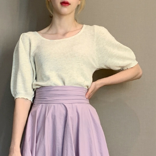 �Ľ��� u-neck puff knit_OT PBPQ4NI01