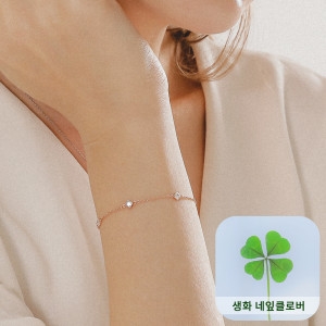 생화네잎클로버 코팅/ 날마다 피어나는 작은행복 팔찌+핑크+쇼핑백 HXRD-50313