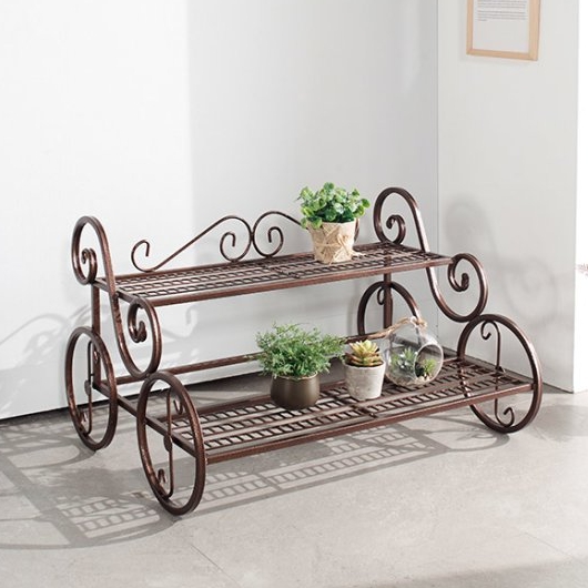 심우 마차형 철재 화분 진열대 선반