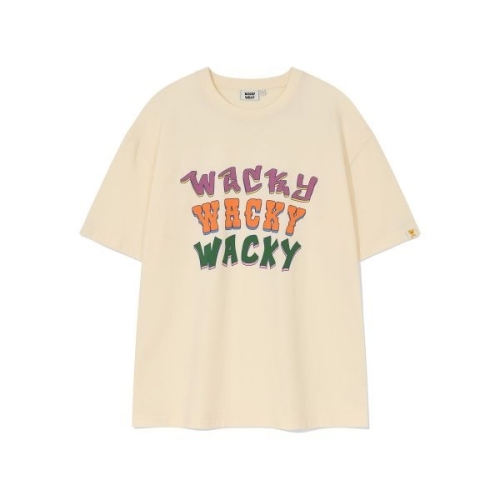 ltgt WACKYWILLY WACKY WILLY 멀티 타이포 반팔 티셔츠 크림 WA2502ST18CM 702827