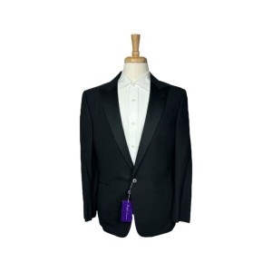 폴로랄프로렌 Purple Label 블랙 Barathea Peak Lapel 울 슈트 42R 35XUnf NWT 3K