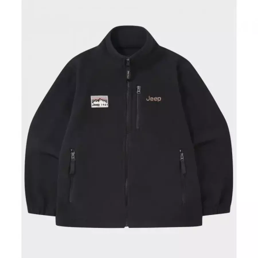 지프키즈 JEEPKIDS 지퍼 포켓 플리스 집업 KR5TZU091BK_이미지