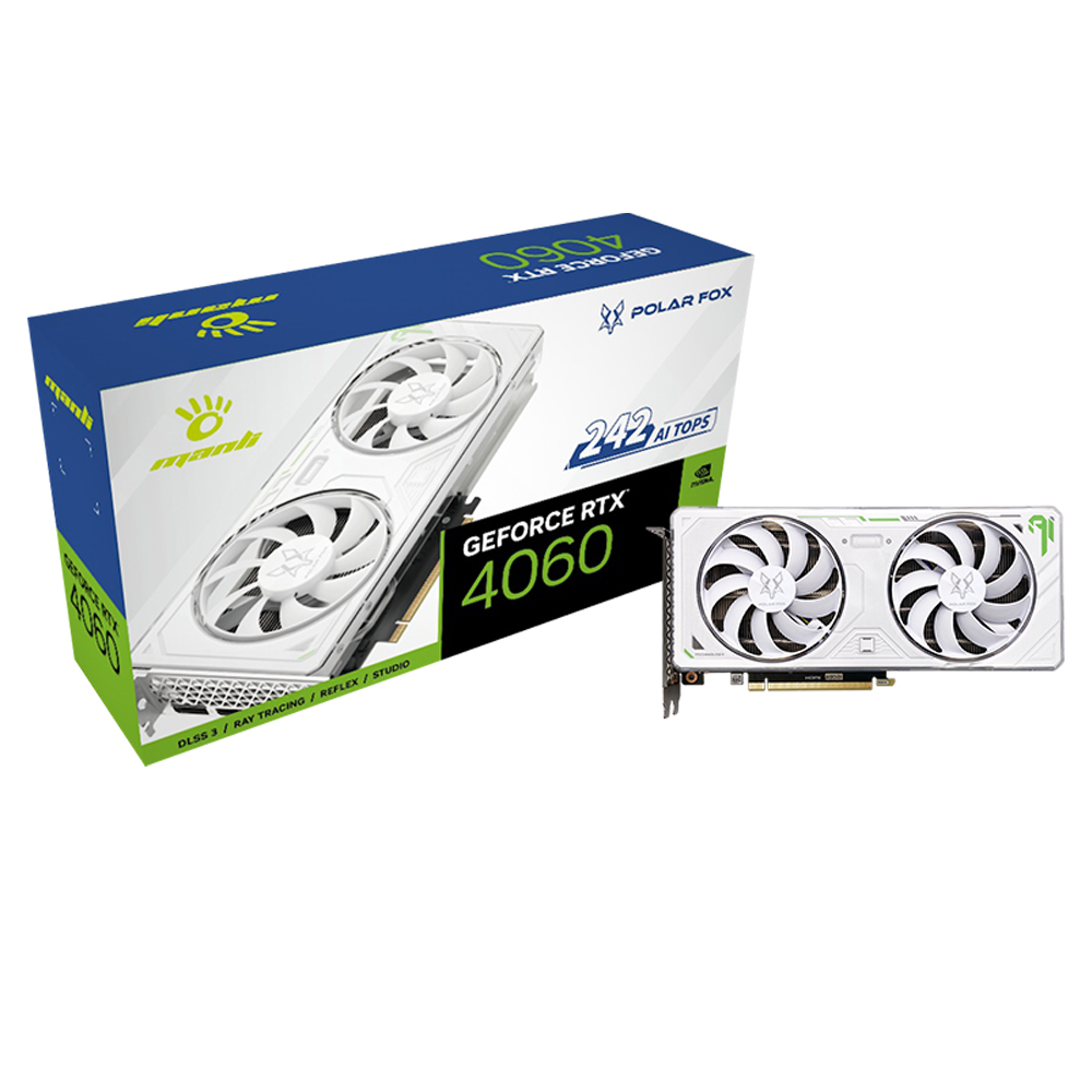 MANLI 지포스 RTX 4060 Polar Fox D6 8GB TWIN FAN White 인텍앤컴퍼니_이미지