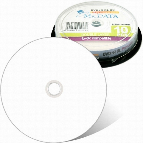 Mr.Data DVD+R 8.5GB 8x 케익 10장 와이드프린터블_이미지