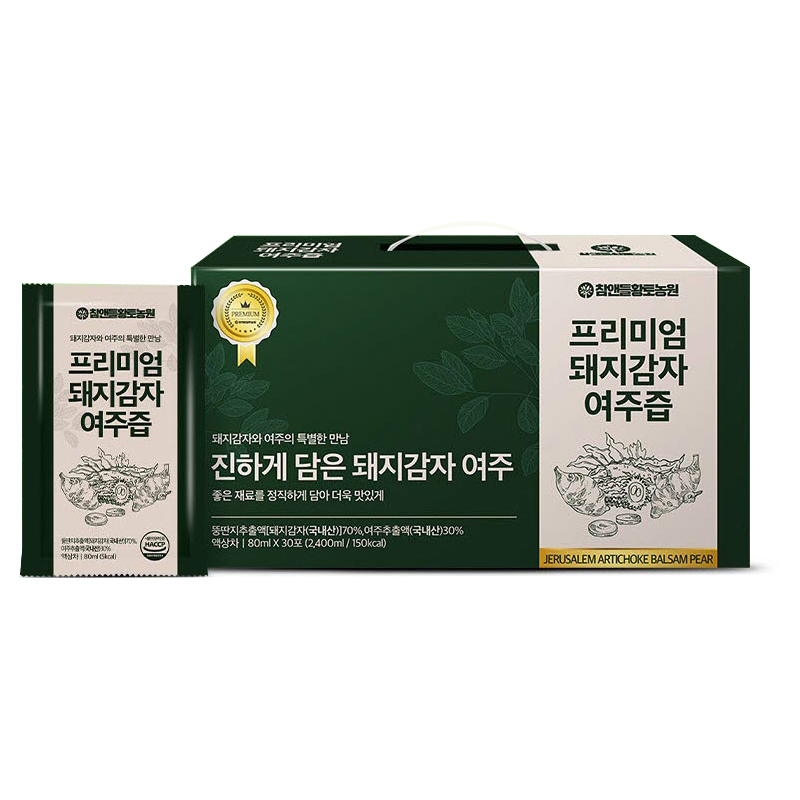 참앤들황토농원 프리미엄 돼지감자 여주즙 80ml 30포 (4개)_이미지