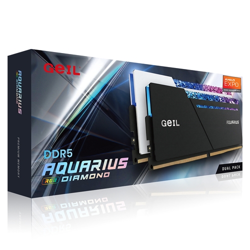 GeIL DDR5-6000 CL36 AQUARIUS RGB Diamond BLACK 패키지 (32GB(16Gx2))_이미지