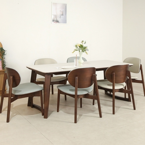 스코나 레스튼 포세린 세라믹 식탁 1800 (의자6개)_이미지