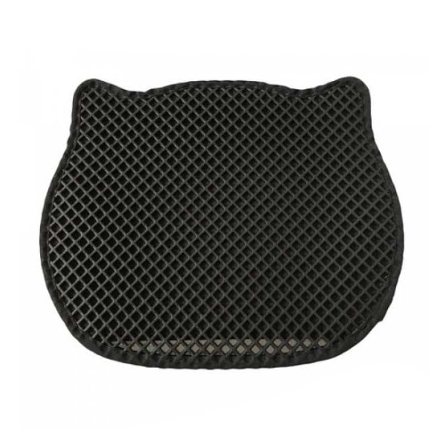 팻캣 벌집매트 냥이얼굴형 블랙_이미지