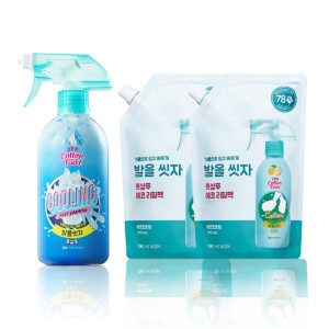 온더바디 발을씻자 코튼 풋샴푸 쿨링향 510ml + 레몬향 리필 500ml 2개_이미지