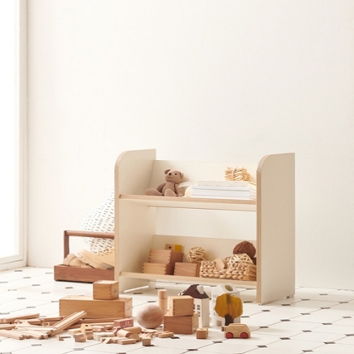 소르니아 멜로우 2단 오픈형 낮은 전면 책장 600