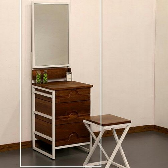 우아미가구 왈라비 멀바우 미니 화장대 400_이미지