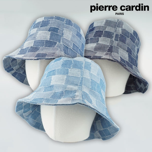 햇츠온 2C1308 pierre cardin 브랜드 여성 버킷햇 워싱 데님 진 면 벙거지 햇 모자 AA_이미지