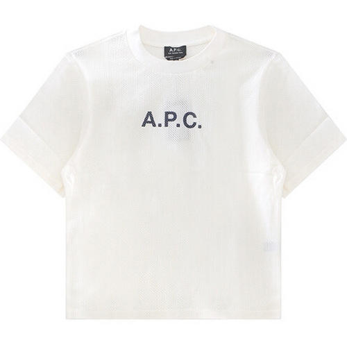 아페쎄 로고 메쉬 반팔 티셔츠 COGAF F26179 (AAD, 화이트)_이미지