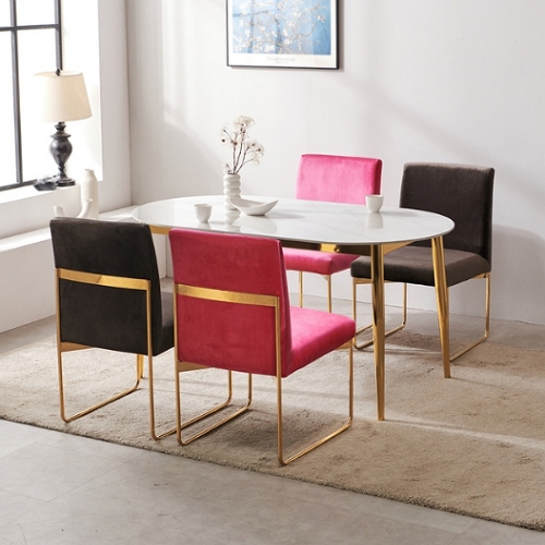 라로퍼니처 레아 타원 포세린 통세라믹 식탁 1500 (의자4개)