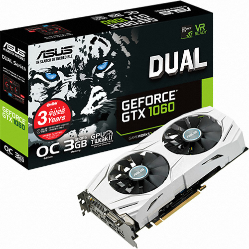 ASUS DUAL 지포스 GTX1060 O3G D5 3GB 이엠텍