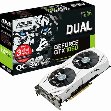 ASUS DUAL 지포스 GTX1060 O3G D5 3GB 이엠텍